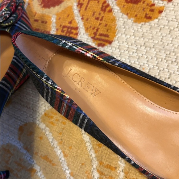 J Crew Tartan Bow Heels size 9 - Picture 4 of 7